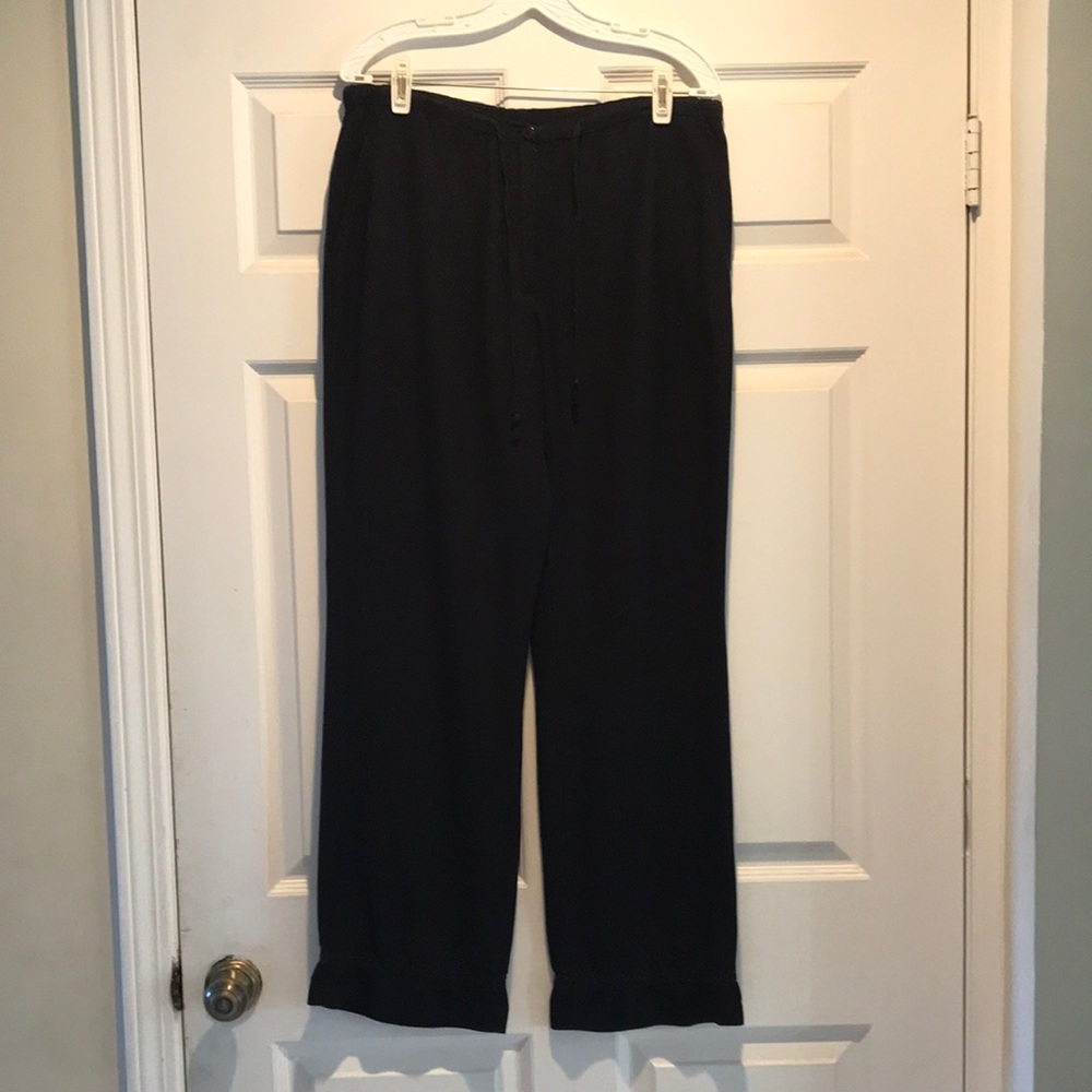 Black linen pants